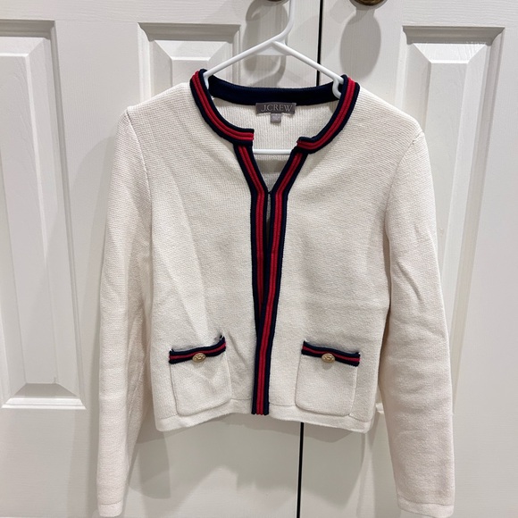 J. Crew Sweaters - J.Crew Ivory Knit Sweater with Navy Accents
